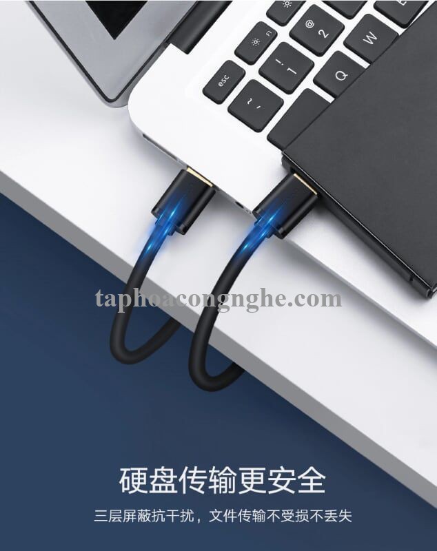 Ugreen 10369 0.5M màu Đen Cáp 2 đầu USB 3.0 dương cao cấp US128 30010369